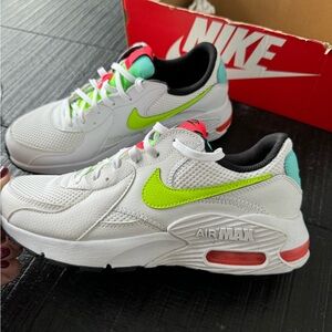 Nike Women's Air Max Excee White/Volt-Black-Laser Crimson (CW5606 100) - 7.5